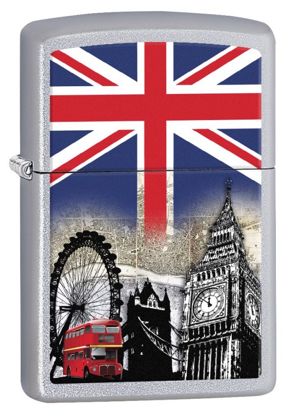 Zippo London Bus Windproof Lighter Satin Chrome 200BUS2