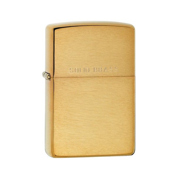 Zippo Solid Brass Windproof Lighter Brushed Brass Finished 204
