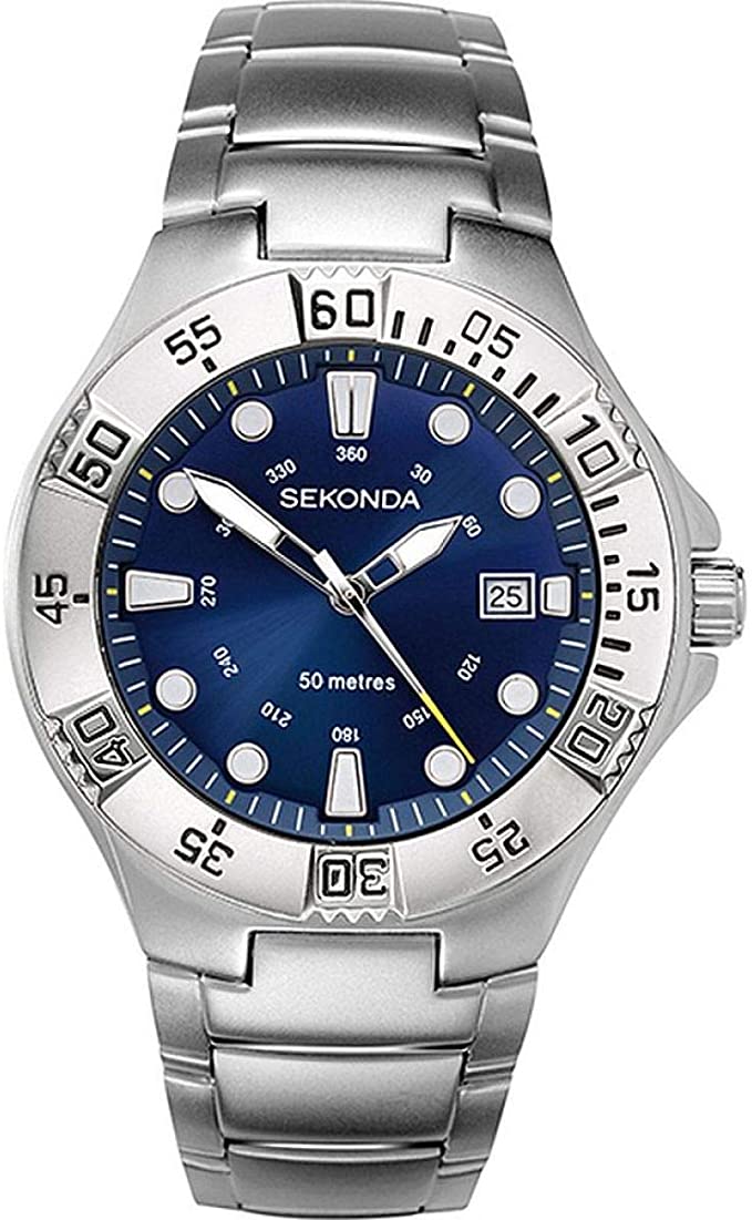 Sekonda Mens Quartz Watch, Analogue Classic Display and Stainless Steel Strap 1732