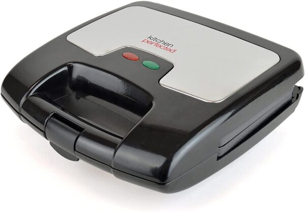 KitchenPerfected 2 Slice Sandwich & Omelette Maker - Non-Stick - Portable - E2615BK - Black Steel