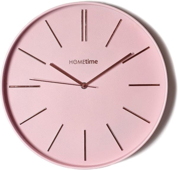 Widdop Pink Blush Round Plastic Wall Clock