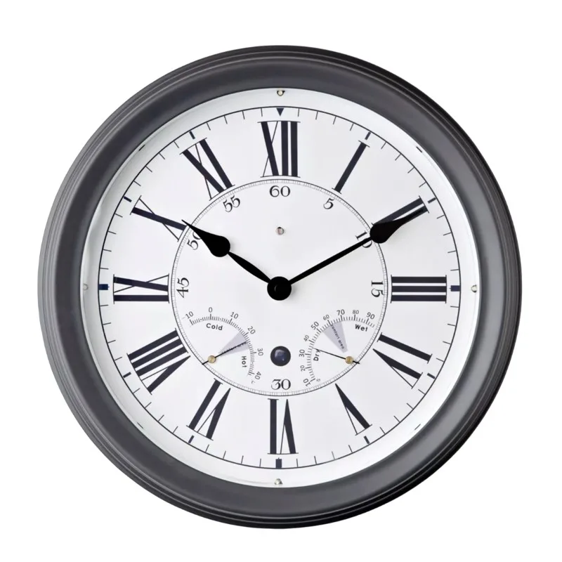 GREY LED WALL CLOCK 35CM